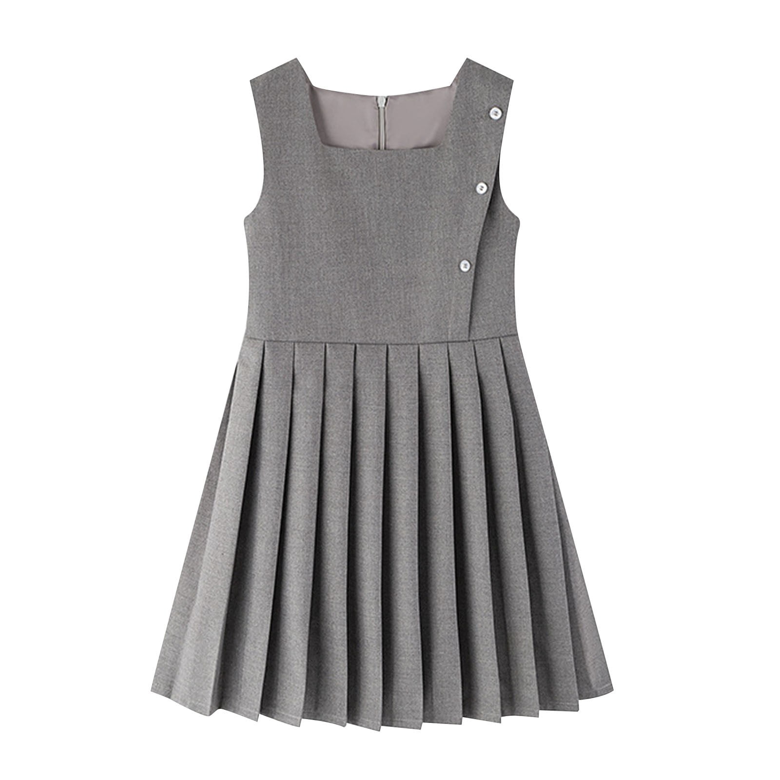 YeJammarp Preppy Dresses for Girls Back to School Uniform Pleated Jumper Dress Sleeveless Casual Girl's Fashion, Navy, 11-12 Years, Blue