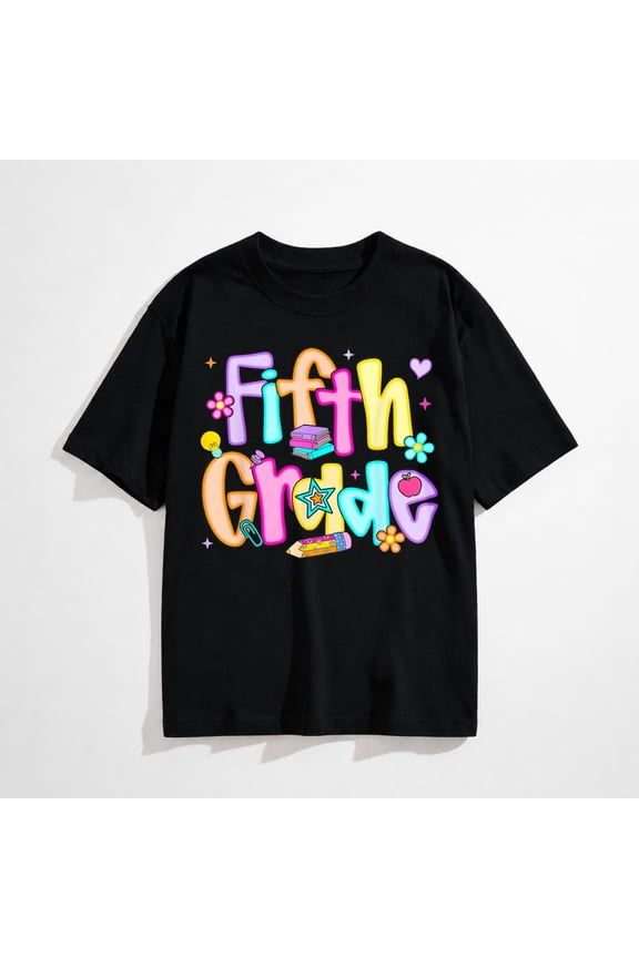 Preppy Fifth Grade Back to School 5th Grade Teacher T-Shirt