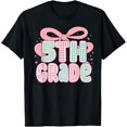 thumbnail image 1 of Preppy Fifth Grade Teacher, Floral Coquette Bow, Back to School, Teacher Theme, Short Sleeve T-Shirt, 1 of 5