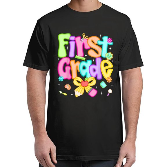 Preppy First Grade Back To School 1st Grade Teacher Vintage Shirt S-3XL