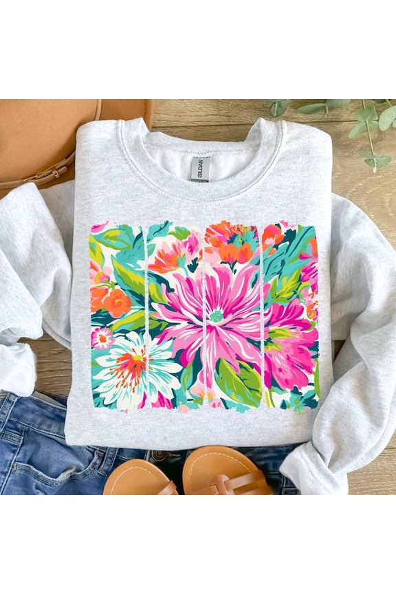 Preppy Floral Brushstroke Shirt, Boho Floral Shirt, Floral Mama Shirt, Summer Vibes Shirt, Spring Flowers Shirt, Wildflower Shirt, Boho Summer Shirt