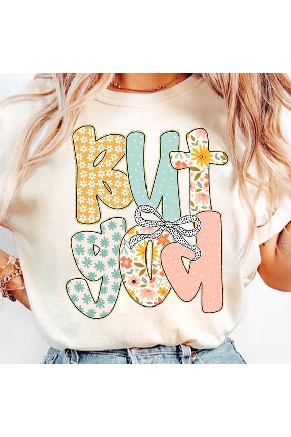 Preppy But God Shirt, Boho Floral Christian Shirt, Jesus Shirt, Christian Women Shirt, Retro Everyday Christian Tee, Bible Verse Shirt, Checkered Christian Shirt