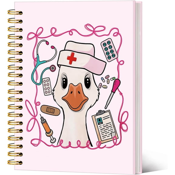 Preppy Goose Nurse Notebook Journal, Nurse Appreciation Gifts Journal for Women, Gifts for Women, Office Supplies, Goose Spiral Notebook 5.5x8.3 Inch