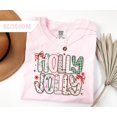 thumbnail image 1 of Preppy Holly Jolly Sweatshirt, Merry Christmas Tshirt, Preppy Christmas Tee, Christmas Bow Sweater,Xmas Gift,Winter Jolly Tee, 1 of 5