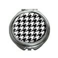 thumbnail image 1 of Preppy Houndstooth White Black Compact Mirror, 1 of 1