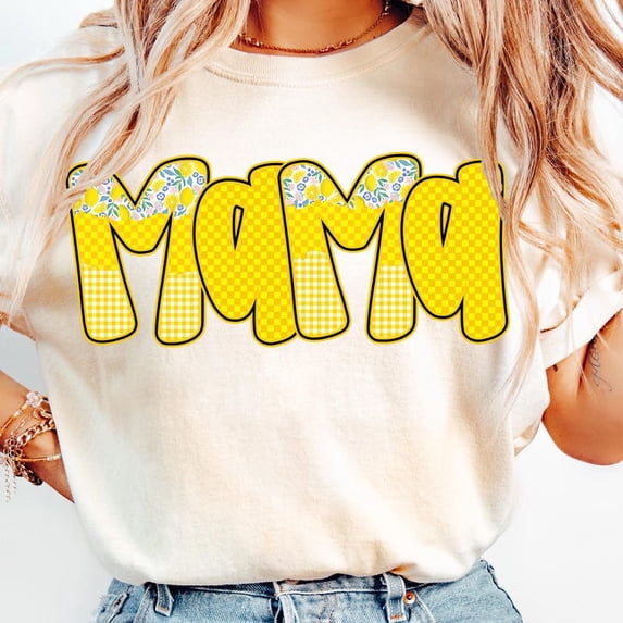 Preppy Lemon Mama T-Shirt, Cute Lemons Summer Shirt, Retro Checkered Mom Design, Cottagecore Mother’s Day Shirt