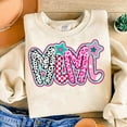 thumbnail image 1 of Preppy Mama Life Sweatshirt, Brushstroke Dalmatian Glitter Shirt, Floral Groovy Mom Gift Crewneck, 1 of 5
