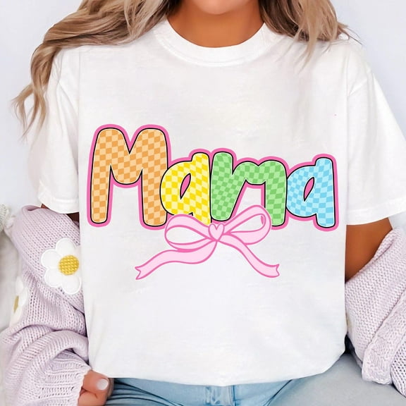 Preppy Mama T-Shirt, Cute Floral Mama Shirt, Mother's Day Gift Tee, Aesthetic Mama Shirt, Trendy Mom T-Shirt