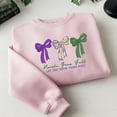 thumbnail image 1 of Preppy Mardi Gras Embroidery Sweatshirt, Mardi Gras Festival, Fleur De Lis coquette, Mardi Gras Yall Sweatshirt, Mardi Gras Coquette, 1 of 4