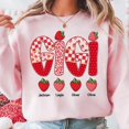 thumbnail image 1 of Preppy Mimi Nana Gigi Strawberry Sweatshirt, Cute Strawberry Floral Mimi Shirt, Everyday Mimi Sweatshirt, Custom Preppy Nana Shirt, Checkered Nana Sweatshirt, 1 of 5