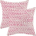 thumbnail image 1 of Preppy Pillow Covers 18x18 Inch Set of 2 Pink Polka Dot Outdoor Decor Throw Pillows for Couch Modern Boho Design Watercolor Aesthetic Decorative Cushion Cases for Home Sofa Bed Decorations, 1 of 6