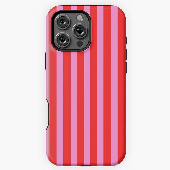 Preppy Pink And Red Vertical Stripes Pattern Fun H1571 Premium Case for iPhone 17 16 15 14 13 12 11 Pro Max – Unisex Design