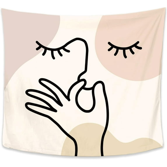 Bathroom Funny Tapestry, Funny Bathroom Wall Decor, Neutral Boho Abstract Minimalist Tapestries Wall Blanket for Bath Room Washroom Decor, 51x60 Inch