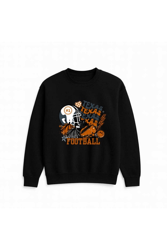 Preppy Retro Football Sports Fan Classic Collegiate Game Day Sweatshirt, for men & women, up to size 5XL