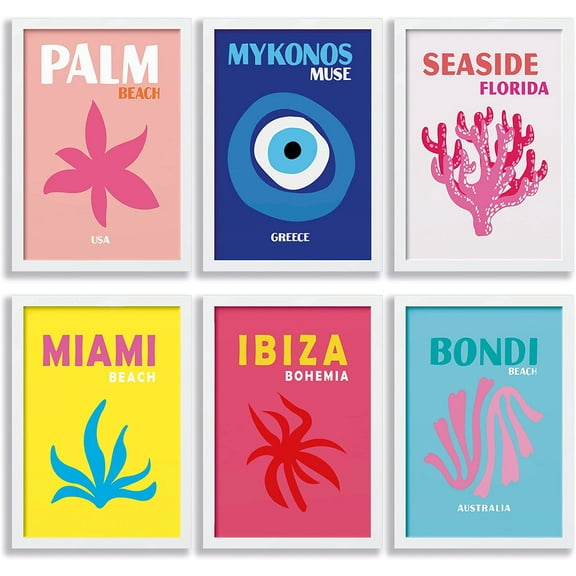 Preppy Room Decor, Aesthetic Wall Decor, Preppy Pictures for Wall, Set of 6, Preppy Decor, Preppy Stuff, Preppy Things, Preppy Poster (UNFRAMED)