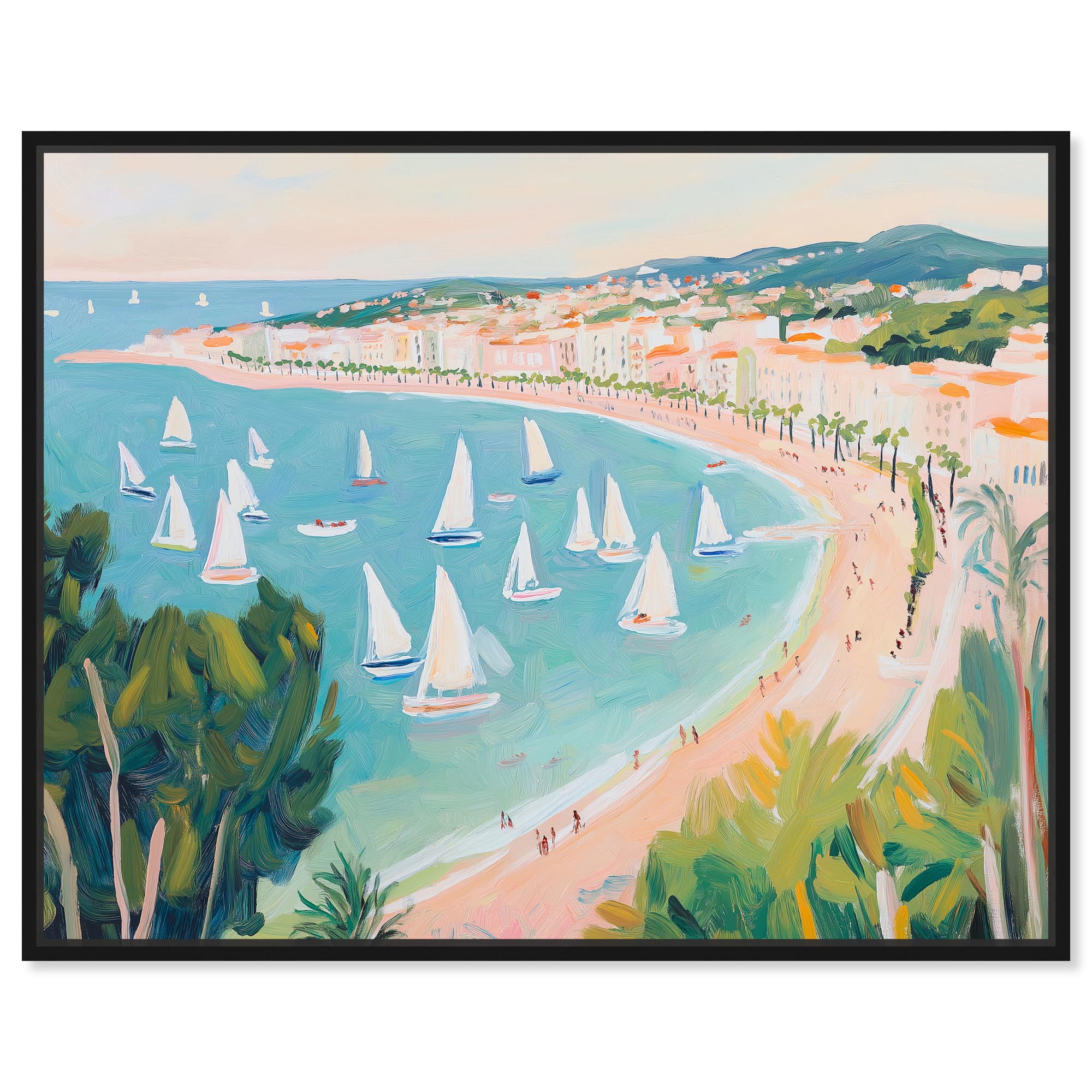 Preppy Sailboats in the Beach Canvas Trendy Coastal Art by Art Remedy ...