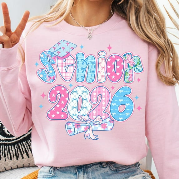 Preppy Senior Coquette 2026 Sweatshirt, Preppy Class Of 2026 Sweatshirt, Floral Senior Sweatshirt, Floral Sweatshirt, Graduation Sweatshirt, Senior 2026 Shirt Sweatshirt