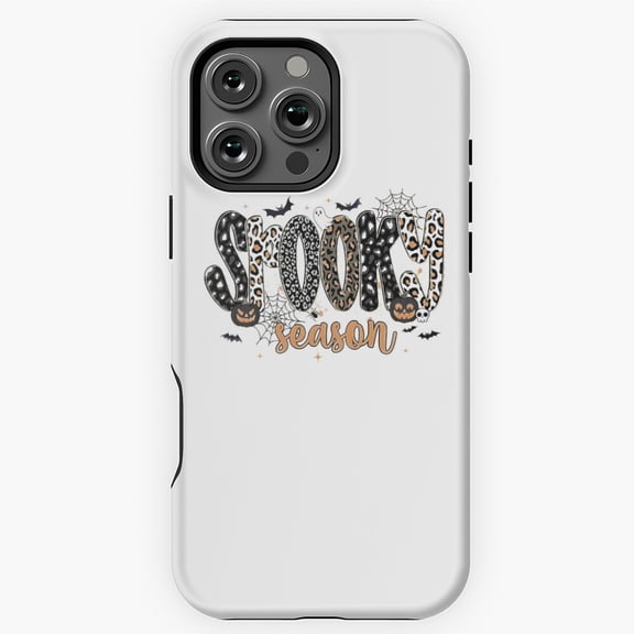 Preppy Spooky Season Leopard Phone Case for iPhone 16 15 14 13 12 11 Pro Max M5913082