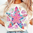 thumbnail image 1 of Preppy Starfish Shirt, Summer Vibes Tee, Retro Floral Summer Shirt, Ocean Shirt, Girly Summer Shirt, Beach Shirt, Aesthetic Summer Shirt, Everyday Summer Tee, 1 of 5