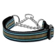 thumbnail image 1 of Preppy Stripes Nylon Ribbon Collars Martingale Light Blue-Khaki Large, 1 of 1