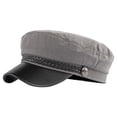 thumbnail image 1 of Preppy Style Flat Cap, Retro Short Brim Baseball Cap for Men Women, Adjustable Peaked Hat for Daily Wear, Outdoor, Hiking and Beach-Gray, 1 of 3