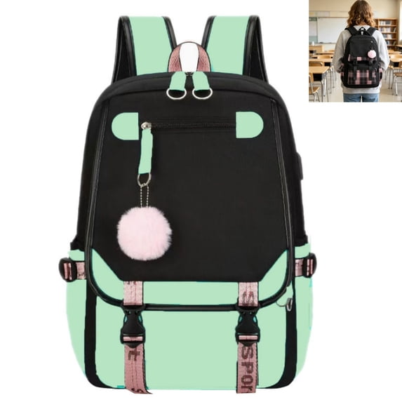Preppy Style Student Backpack, Large Capacity Multi Pocket Two Shoulder School Backpack for Middle High School College, Casual Daily Travel Daypack Bookbag