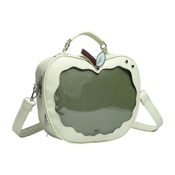 Preppy Styles Crossbody Bag for Pin Display Fruit Shape Itabag PU Leather Shoulder Bag Sweet Backpack Messengers Bag