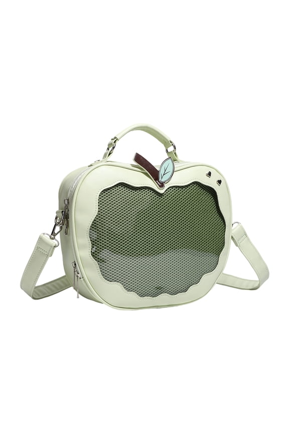Preppy Styles Crossbody Bag for Pin Display Fruit Shape Itabag PU Leather Shoulder Bag Sweet Backpack Messengers Bag