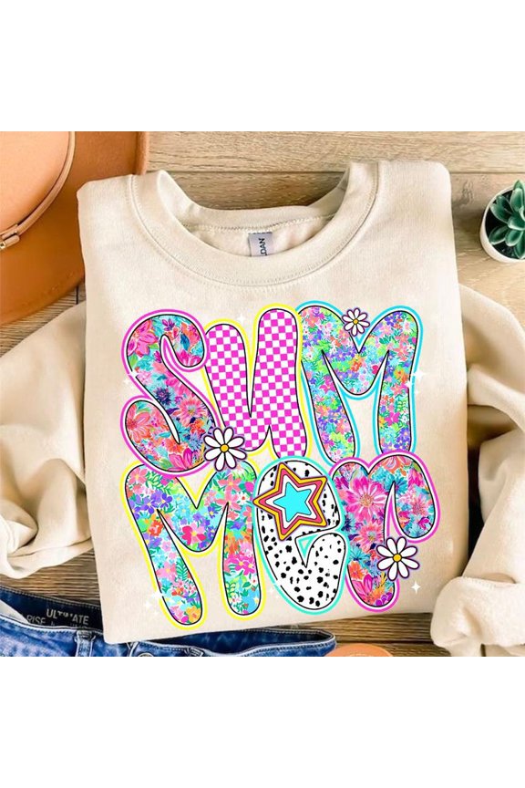 Preppy Summer Floral Sweatshirt, Coquette Summer Shirt, Retro Summer Sweatshirt, Beach Shirt, Hello Summer Sweatshirt, Summer Checkered Shirt