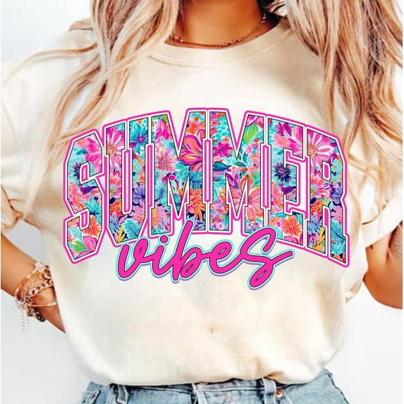 Preppy Summer Vibes Shirt, Retro Floral Summer Shirt, Summer Brushstroke Tee, Hello Summer Shirt, Girly Summer Coquette Shirt, Beach Shirt, Aesthetic Summer Design
