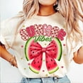thumbnail image 1 of Preppy Summer Vibes T-Shirt, Watermelon Bow Shirt, Cute Summer Tee for Girls and Women, 1 of 5