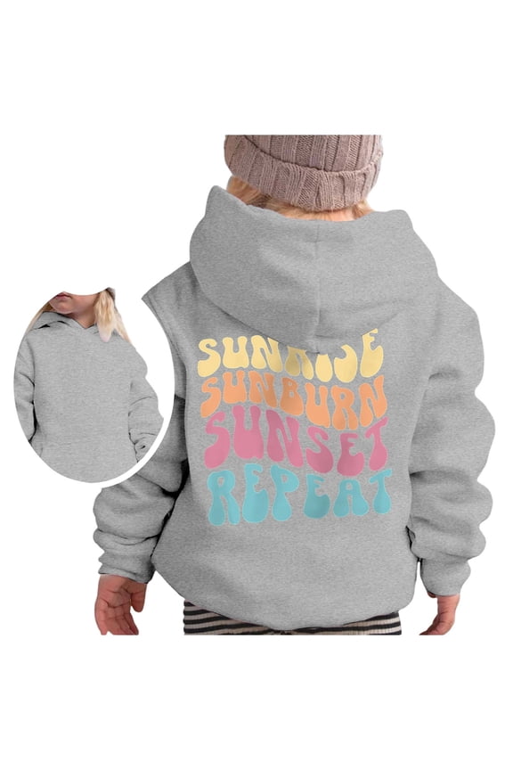 Preppy Sweater Kids Solid Color Drawstring Preppy Pullover Tops Comfy Plus Size Cute Hoodie for Girls , Size 2-10
