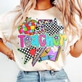 thumbnail image 1 of Preppy Teacher Shirt, Last Day Of School Shirt, Teacher Summer Shirt, Teacher Life Shirt, Teacher Appreciation Gift, Retro Teacher Checkered Shirt, 1 of 6