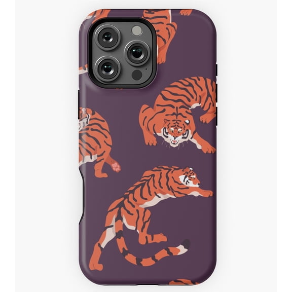 Preppy Tiger Pattern GA602 Phone Case for iPhone 11 to 17 Pro Max