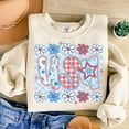 thumbnail image 1 of Preppy USA Sweatshirt, Coquette 4th of July Pullover, Girly Patriotic Red White Blue Floral America Bow Crewneck, 1 of 5