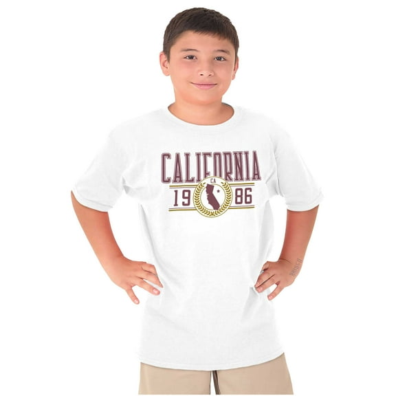 Preppy Varsity California State Map Crewneck T Shirts Boy Girl Teen Brisco Brands L