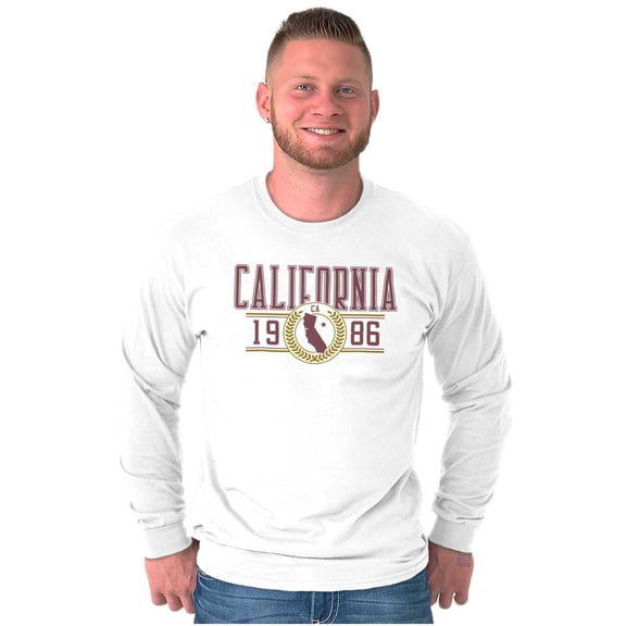 Preppy Varsity California State Map Long Sleeve TShirt Men Women Brisco Brands S