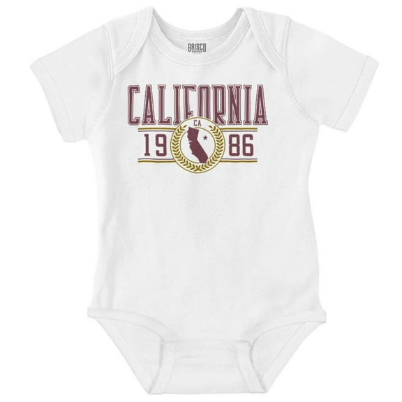 Preppy Varsity California State Map Romper Boys or Girls Infant Baby Brisco Brands 6M