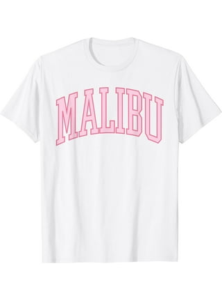 Preppy Varsity Pink Malibu California' Sticker
