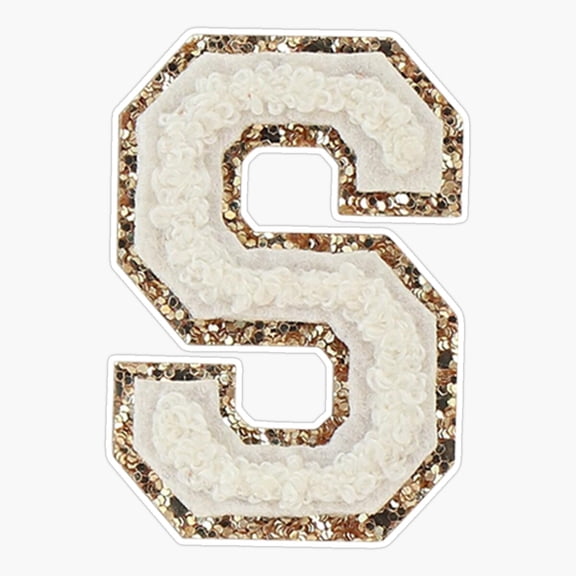 Preppy White Varsity Letter S Vinyl Decal Sticker