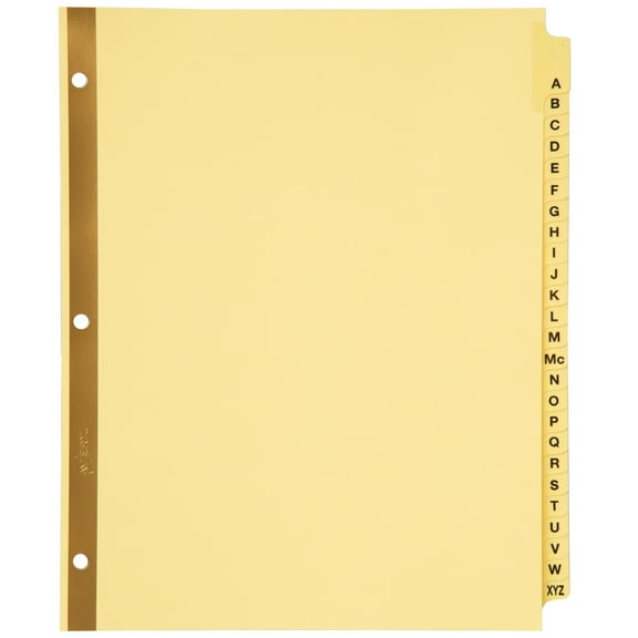 Avery® Laminated Preprinted Dividers, A-Z Tabs, 8 1/2" x 11", Set Of 25