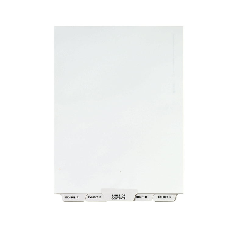 Preprinted Legal Exhibit Side Tab Index Dividers, Avery Style, 27-Tab, A to Z, 14 x 8.5, White, 1 Set