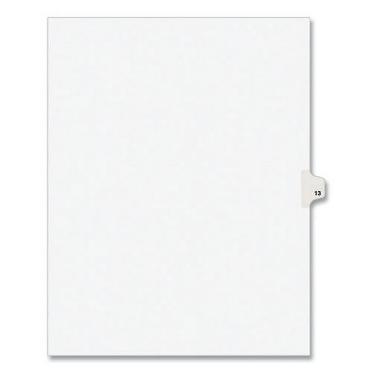 Preprinted Legal Exhibit Side Tab Index Dividers, Avery Style, 10-Tab, 5, 11 x 8.5, White, 25/Pack Preprinted Legal Exhibit Side Tab Index Dividers, Avery Style, 10-Tab, 5, 11 x 8.5, White, 25/Pack