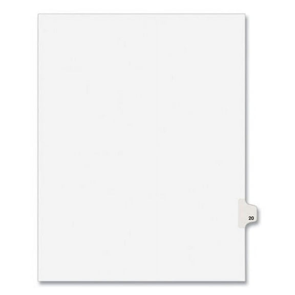 "Preprinted Legal Exhibit Side Tab Index Dividers, Avery Style, 10-Tab, 20, 11 X 8.5, White, 25/pack, (1020) | Bundle of 2 Packs"