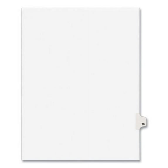 "Preprinted Legal Exhibit Side Tab Index Dividers, Avery Style, 10-Tab, 20, 11 X 8.5, White, 25/pack, (1020) | Bundle of 2 Packs"