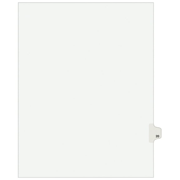 "Preprinted Legal Exhibit Side Tab Index Dividers, Avery Style, 10-Tab, 20, 11 X 8.5, White, 25/pack, (1020) | Bundle of 5 Packs"