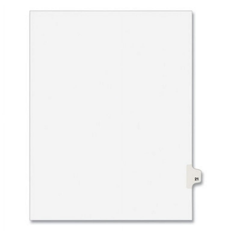 Preprinted Legal Exhibit Side Tab Index Dividers, Avery Style, 10-Tab, 5, 11 x 8.5, White, 25/Pack Preprinted Legal Exhibit Side Tab Index Dividers, Avery Style, 10-Tab, 5, 11 x 8.5, White, 25/Pack