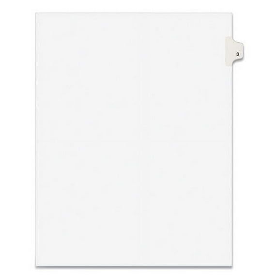 Preprinted Legal Exhibit Side Tab Index Dividers, Avery Style, 10-Tab, 3, 11 X 8.5, White, 25/pack | Bundle of 2 Packs
