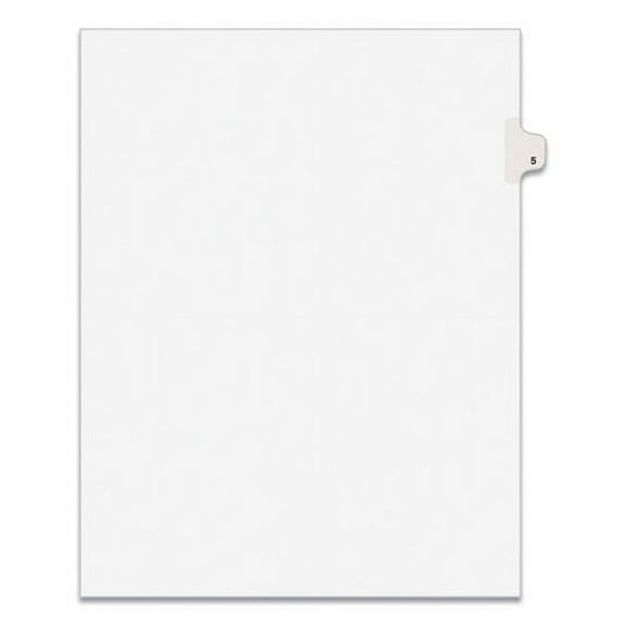 Preprinted Legal Exhibit Side Tab Index Dividers, Avery Style, 10-Tab, 5, 11 X 8.5, White, 25/pack | Bundle of 2 Packs