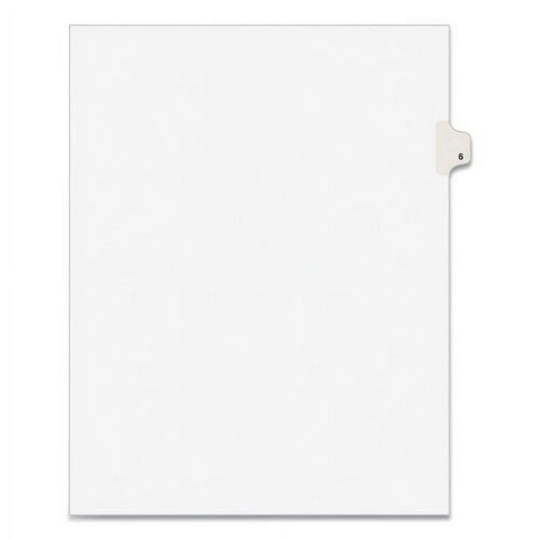 Preprinted Legal Exhibit Side Tab Index Dividers, Avery Style, 10-Tab, 1, 11 x 8.5, White, 25/Pack